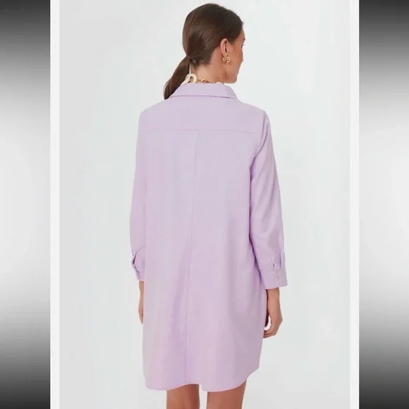 Tuckernuck Pomander Place Lavender Oxford Harris Button Up Dress, Size XL - Picture 5 of 15